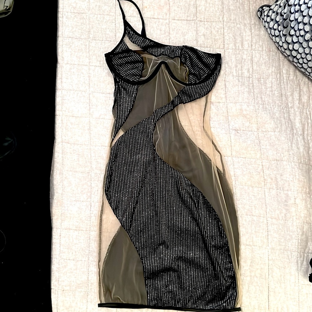 GOD SAVE QUEENS | One Shoulder Illusion Dress | SMALL